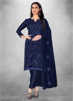 Blue Organja Casual Wear Heavy thread embrodiery Salwar Suit