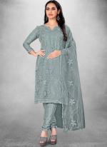 Grey Organja Casual Wear Heavy thread embrodiery Salwar Suit