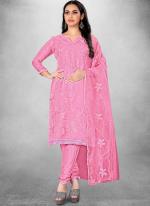 Pink Organja Casual Wear Heavy thread embrodiery Salwar Suit