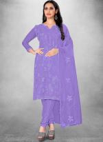 Purple Organja Casual Wear Heavy thread embrodiery Salwar Suit