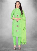 Green Modal cotton Casual Wear Heavy embrodiery Salwar Suit