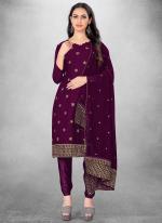 Purple Georgette Casual Wear Heavy zari thread embrodiery Salwar Suit