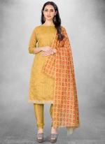 Beige Chanderi Casual Wear Heavy thread embrodiery Salwar Suit