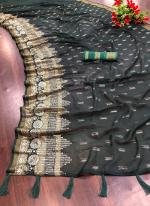 Grey Soft Chinnon Festival Wear Weaving Saree