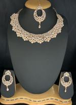 Rose Golden Necklace Set In Stone Studed