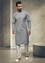 Grey Cotton Festival Wear Handloom Kurta Pajama