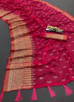 Rani Soft Chiffon Festival Wear Zari Weaving Saree