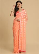 Gajri Chiffon Party Wear Brasso Saree