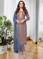 Grey Chinnon Georgette Festival Wear Embroidery Work Salwar Suit