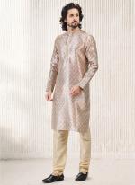Beige Banarasi Silk Festival Wear Jacquard Kurta Pajama