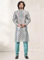 Firozi Banarasi Silk Festival Wear Jacquard Kurta Pajama