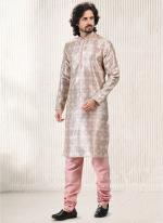 Peach Banarasi Silk Festival Wear Jacquard Kurta Pajama
