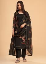 Black Georgette Party Wear Embroidery Work Salwar Suit