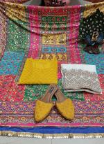 Yellow Cambric Cotton Festival Wear Sequins Work Readymade Salwar Suit