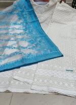 Sky Blue Cambric Cotton Festival Wear Sequins Work Readymade Salwar Suit