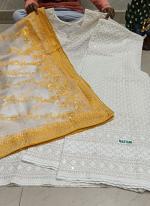 Yellow Cambric Cotton Festival Wear Sequins Work Readymade Salwar Suit