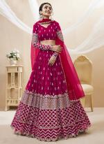 Hot Pink Georgette Party Wear Embroidery Work Lehenga Choli