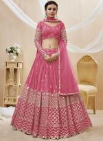 Pink Georgette Party Wear Embroidery Work Lehenga Choli