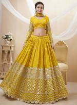 Yellow Georgette Party Wear Embroidery Work Lehenga Choli