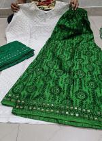 Green Pure Cotton Traditional Wear Sequins Work Phulkari Suit