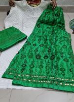 Green Pure Cotton Traditional Wear Sequins Work Phulkari Suit