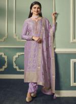 Lilac Pure Viscose Traditional Wear Embroidery Work Salwar Suit