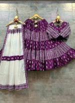 Wine Pure Cotton Festival Wear Printed Work Ready To Wear Lehenga Choli