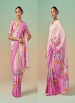 Pink Linen Daily Wear Digital Printed Saree