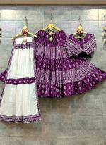 Wine Cotton Navratri Wear Printed Work Ready To Wear Lehenga Choli