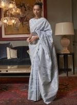 Grey Modal Silk Party Wear Weaving Saree