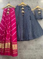 Blue Pink Modal Silk Festival Wear Printed Work Lehenga Choli