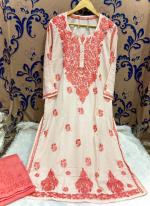 Gajri Cotton Festival Wear Lucknowi Kurti With Pant