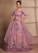 Purple Organza Net Wedding Wear Sequins Work Lehenga Choli