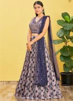 Blue Organza Wedding Wear Sequins Work Lehenga Choli