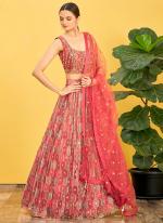 Brown Organza Wedding Wear Sequins Work Lehenga Choli