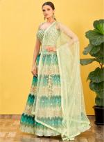 Green Organza Wedding Wear Sequins Work Lehenga Choli