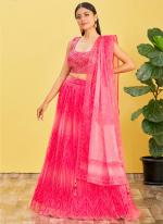 Pink Organza Wedding Wear Sequins Work Lehenga Choli