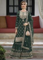 Green Silk Wedding Wear Embroidery Work Readymade Salwar Suit