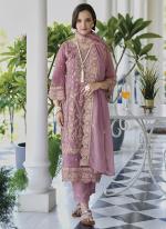 Purple Organza Festival Wear Embroidery Work Salwar Suit