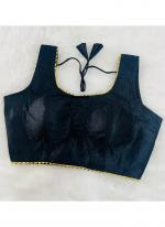 Navy blue Phantom Silk Casual Wear Lace Work Blouse