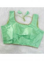 Pista Green Phantom Silk Casual Wear Lace Work Blouse