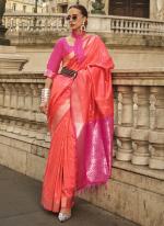 Pink Silk Party Wear Weaving Saree