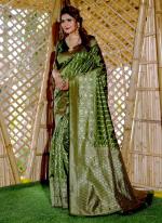 Green Soft Silk Festival Wear Weaving Saree