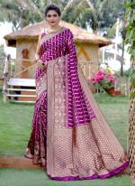 Purple Soft Silk Festival Wear Weaving Saree