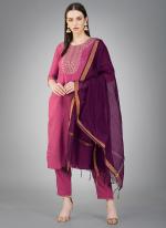 Pink Cotton Slub Daily Wear Embroidery Work Readymade Salwar Suit