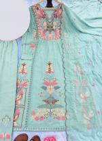Pista Green Faux Georgette Festival Wear Embroidery Work Readymade Pakistani Suit