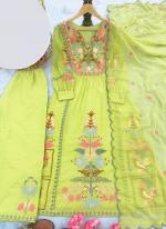 Sea Green Faux Georgette Festival Wear Embroidery Work Readymade Pakistani Suit
