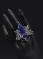 Blue Vintage Butterfly Design Ring