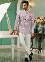 Onion Pink Art Silk Wedding Wear Thread Work Jodhpuri Suit