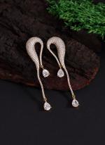 White American Diamond Brass Earrings